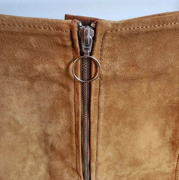 Tan Suede Mini Skirt - Picture 3 of 3